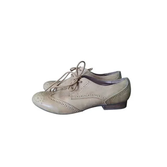 Miz Mooz Women’s Size 8 Harmony Leather Oxford Dress Shoes Beige - Picture 2 of 8